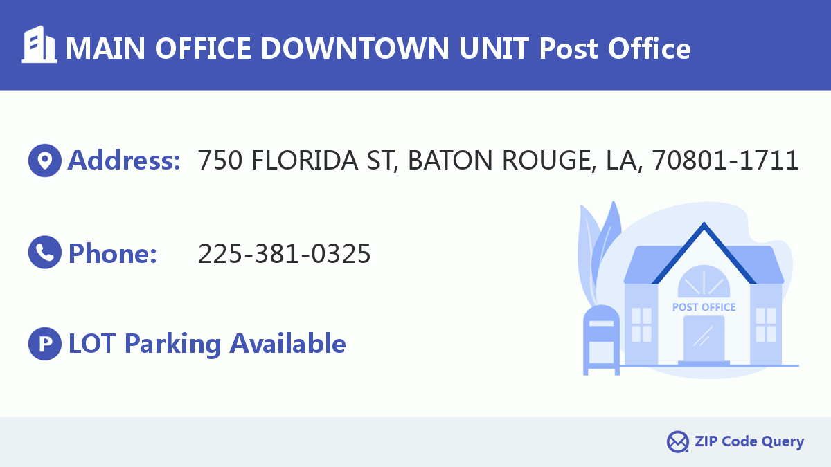 Post Office:MAIN OFFICE DOWNTOWN UNIT